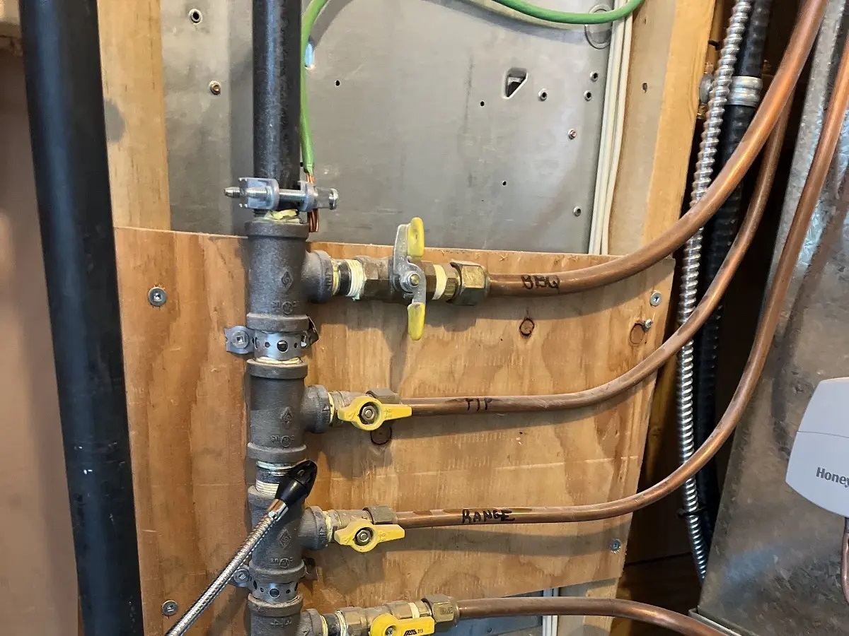 Abbotsford home inspection of main gas line and sub gas lines for safety and code compliance